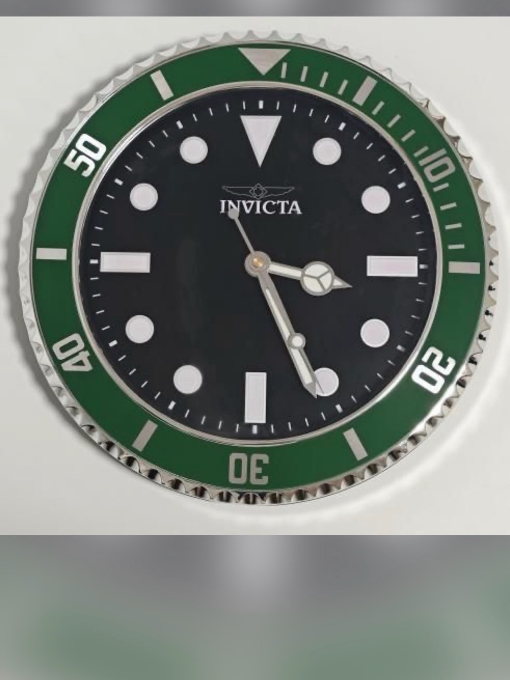 Invicta Green Bezel Wall Clock with Black Dial